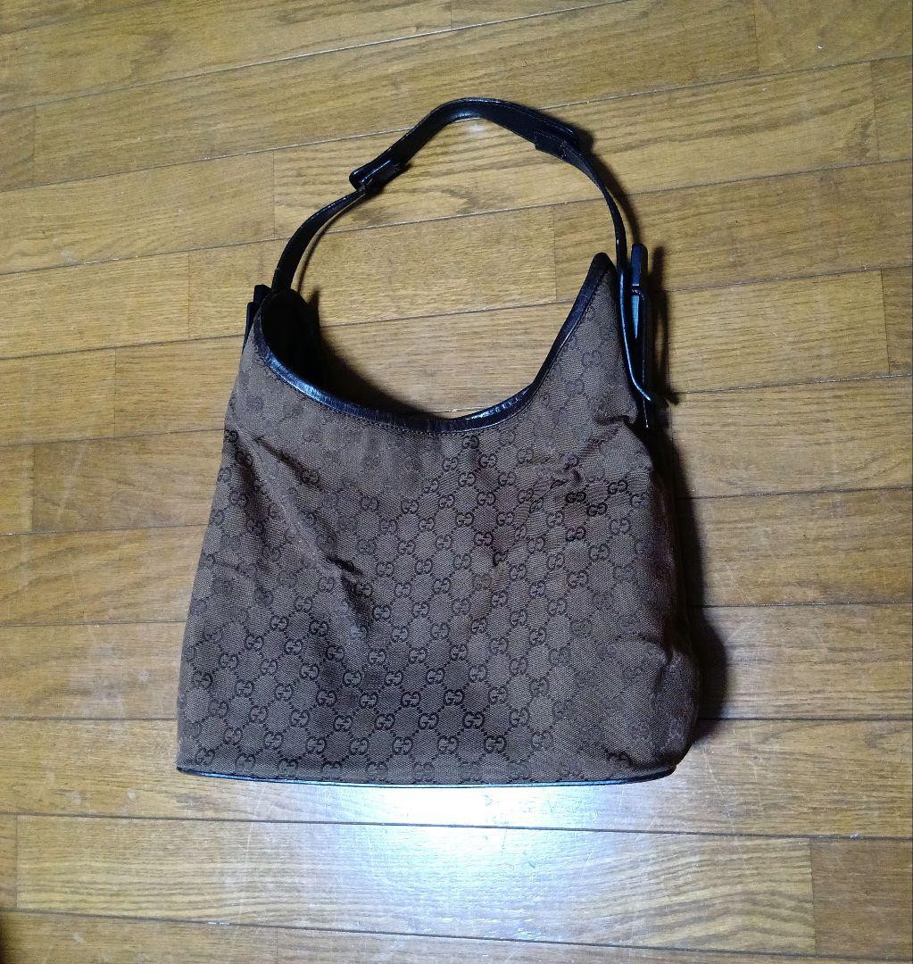 Gucci GG Monogram Canvas Crossbody Shoulder Bag Brown Beige