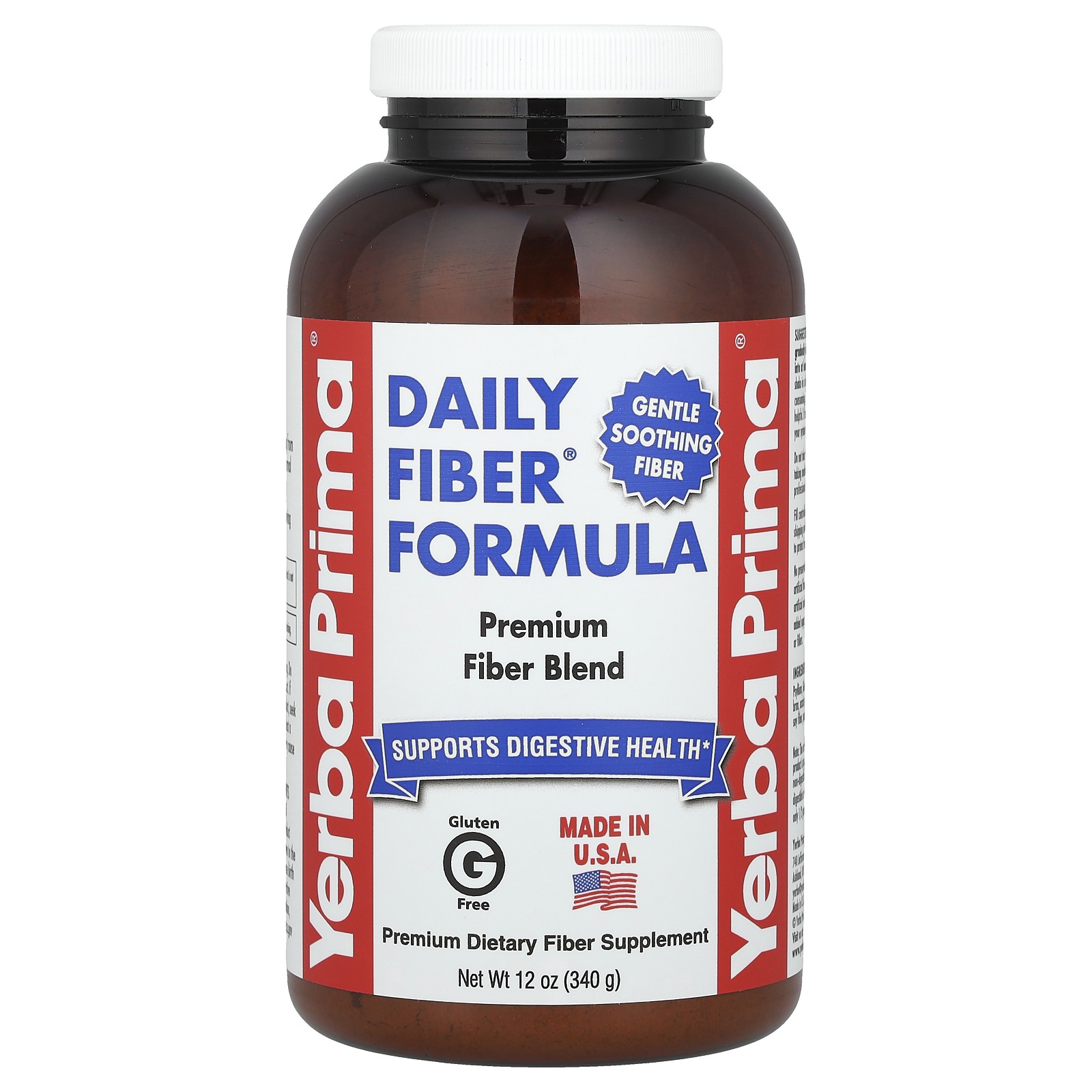 Yerba Prima Daily Fibre Formula 12 унций 340 г Полностью натуральный продукт сертифицированный по стандартам GMP 3090₽