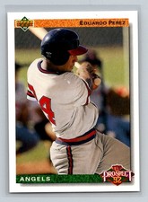 1992 Upper Deck Rookie RC #52 Eduardo Perez California Angels Baseball Card. rookie card picture
