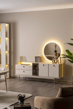 Kredens z lustrem lakoniczny design do jadalni