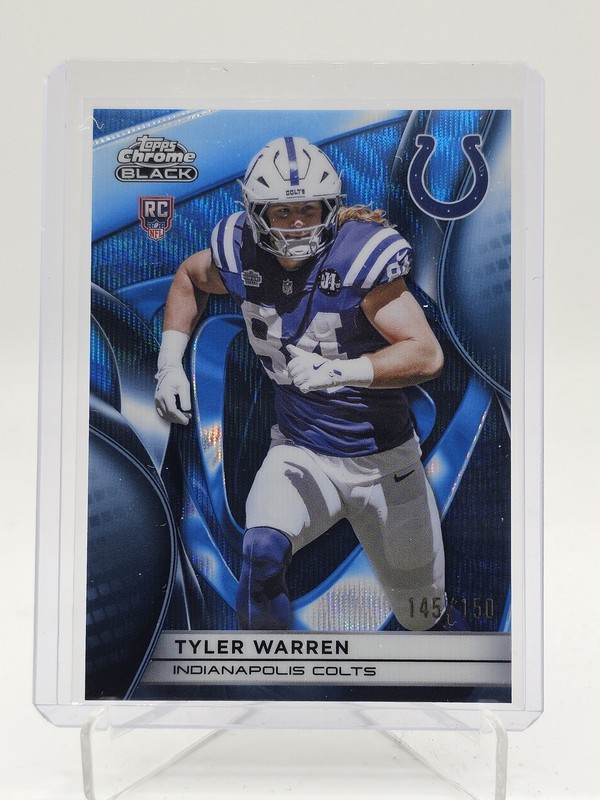 TYLER WARREN 2025 TOPPS CHROME BLACK ROOKIE BLUE WAVE REFRACTOR /150 #120 Q6395