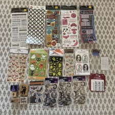Scrapbook Stickers Lot Mixed Themes Halloween Baby Alphabet Crafts Junk Journal