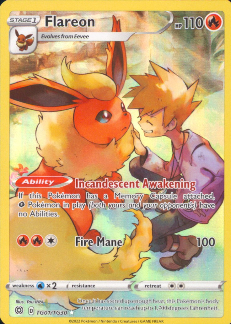 Flareon Ultra Rare SWSH09: Brilliant Stars Trainer Gallery TG01/TG30 NM Pokemon