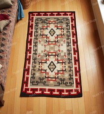 5x8 Ft Hand Woven Navajo Wool Rug Native American style Southwestern area Rug