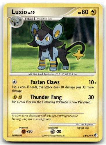 Luxio 52/130 Diamond and Pearl Uncommon Pokemon TCG LP