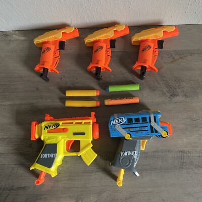 5 PACK NERF TOY GUNS - 2 FORTNITE & 3 ALPHA STRIKE