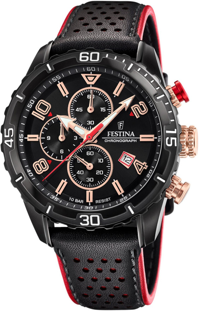 Festina Chronograph F20519-4 со светодиодным ремешком Schwarz, 45 мм