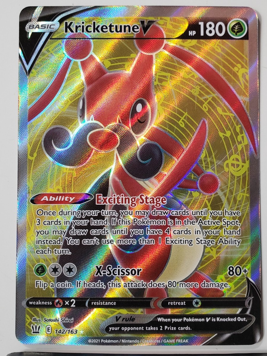 kricketune pokemon card value ULTRA RARE HOLO Kricketune V 142/163 NM