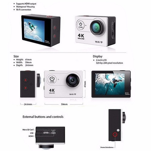 EKEN - H9R 4K Ultra HD 12MP WiFi 2.0'' 170° Sport Action Camera DV DVR & Remote - Picture 9 of 10