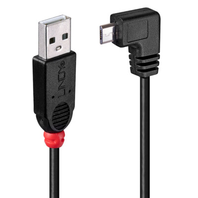 Lindy 31975 USB 2.0 A /Micro-B 90ø 0,5m  Mini-B Stecker rechts gewinkelt