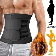 Men Sweat Belt Body Shaper Gym Waist Trainer Sauna Fat Burner Slimming Girdle XL