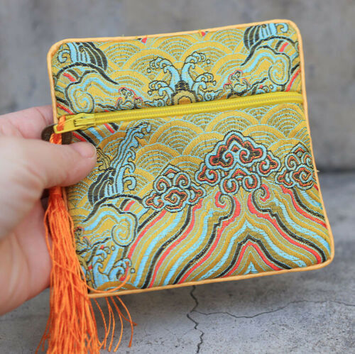 10pcs Square Brocade China Silk Coin Bags Purse Jewelry Candy Gift Bag Wholesale - Picture 12 of 12