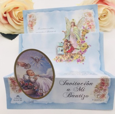 24 Invitaciones De Bautizo Spanish Christening girl baptism Invitations