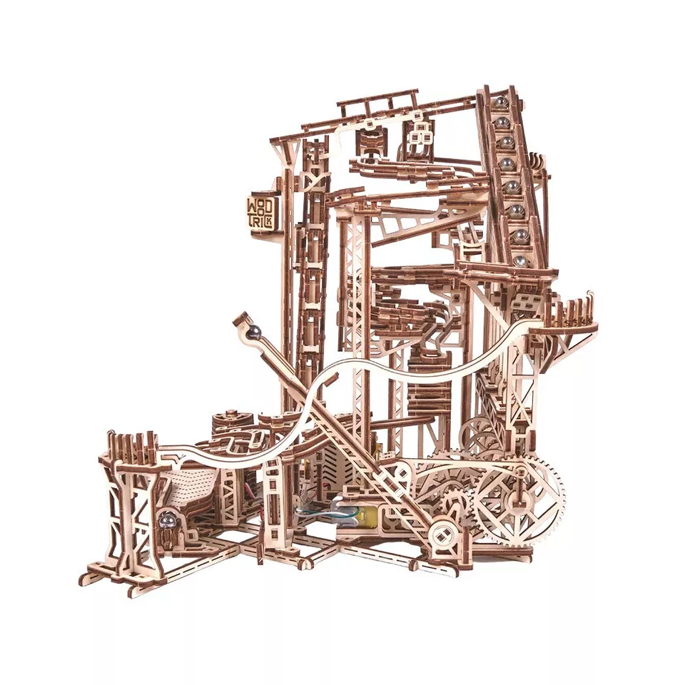 Wood Trick Spiral Marble Run Model Mechanical 3D Wooden Puzzle Best DIY Toy - Image 2 of 3
