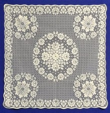 Lace Tablecloth Table Topper Ivory 30" x 30" Nottingham Livingroom Bedroom