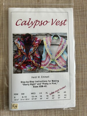 ''Calypso'' Boho Style Vest Heidi Emmett Sewing Pattern XS - 4X UCFF