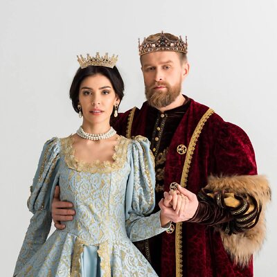 2 Pcs King and Queen Crowns Set for Prom Birthday Gift Set  display picture 1