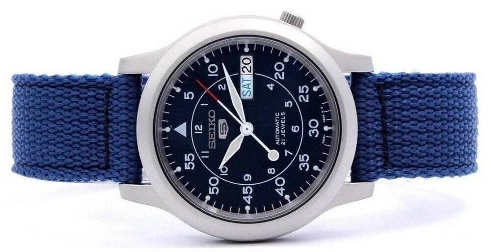 Seiko 5 Sports Military Automatic Blue Dial Band SNK807K2 Men's Watch Case  37 mm