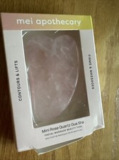 Mei Apothecary Mini ROSE QUARTZ Gua Sha Facial Massage Beauty Tool Bent Box New