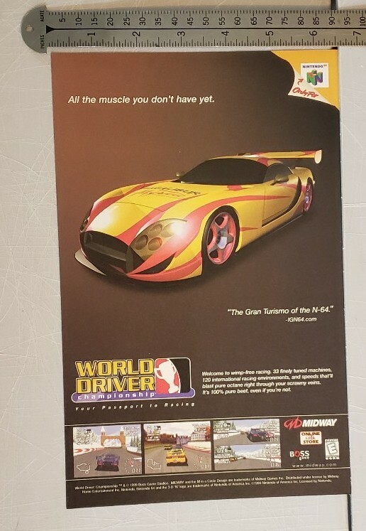 World Driver Championship N64 RARE Print Advertisement | eBay