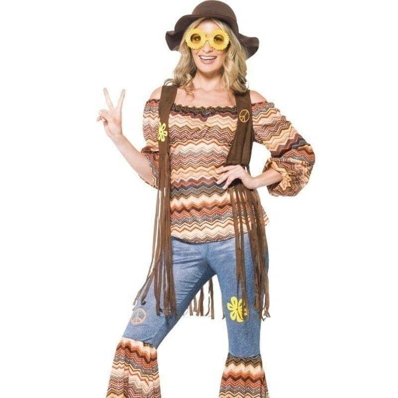 70s Harmony Hippie Costume Adult Orange 70s Harmony Hippie Costume Adult Orange