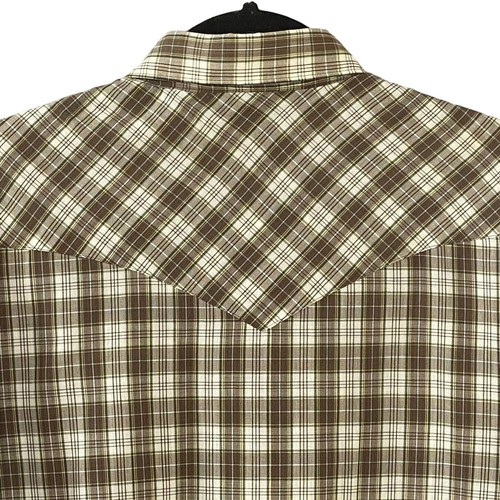 ATA Authentic Western Vintage Pearl Snap Plaid Checked Long Sleeve 16.5 (Large) - Picture 4 of 10