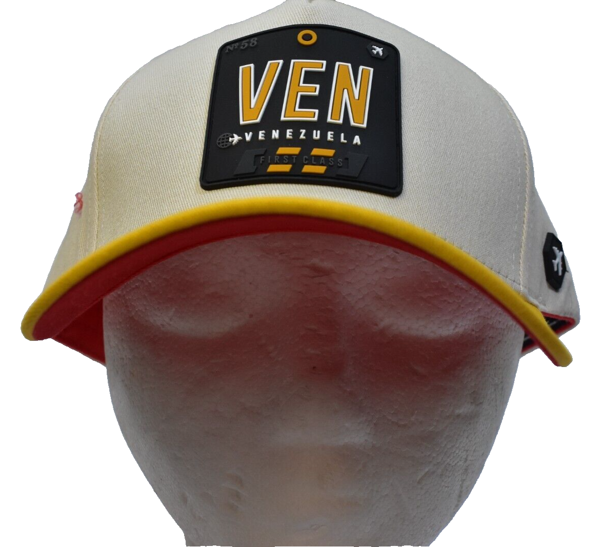 WRLD Tag Performance Hat VEN Venezuela First Class Flight 58 Tan