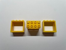 Lego 3 x Window 2 x 4 x 3 yellow, jaune 10236 60010 5560 9691 6053 part 60598