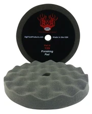 High Teck 725 Hook & Loop Black Foam Waffle Compounding  Finishing Polishing Pad