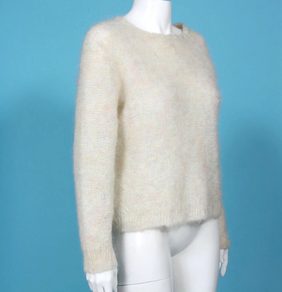 Suéter De Colección Homspun Mujer Mohair Mármol Rosa Claro Blanco Bebé Azul M/L/963 Foto 4 de 4