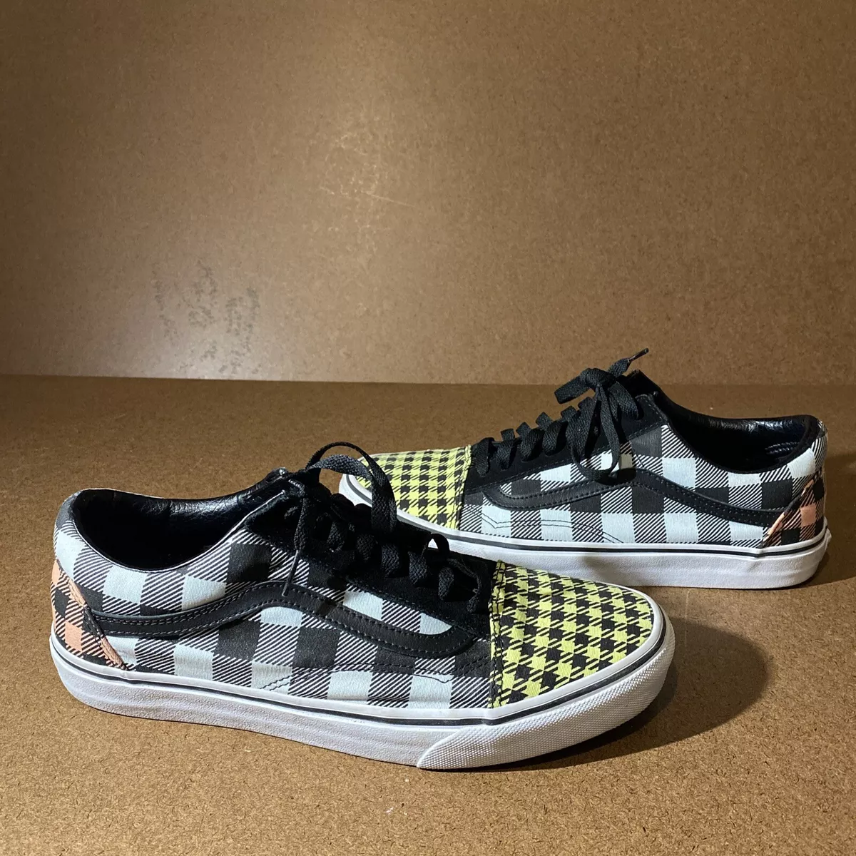 Vans Old School Buffalo Plaid Mixed Laces Up Casual Shoes 171454