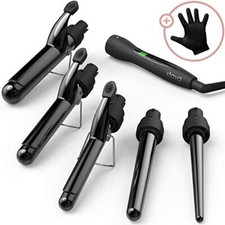 Professional Ceramic Hair Curler Set Digital 5 Irons Dual Voltage