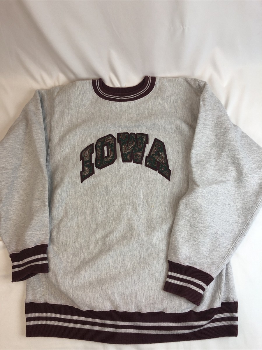 トップス 90s champion reverse weave iowa 99 Vintage Iowa Champion Reverse Weave Sweatshirt XL Paisley