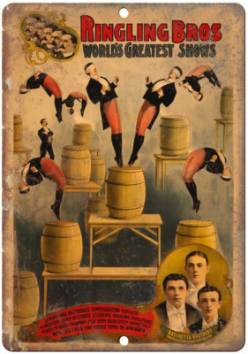Ringling Brothers Raschetta Brothers 12'' x 9'' Reproduction Metal Sign ZH108