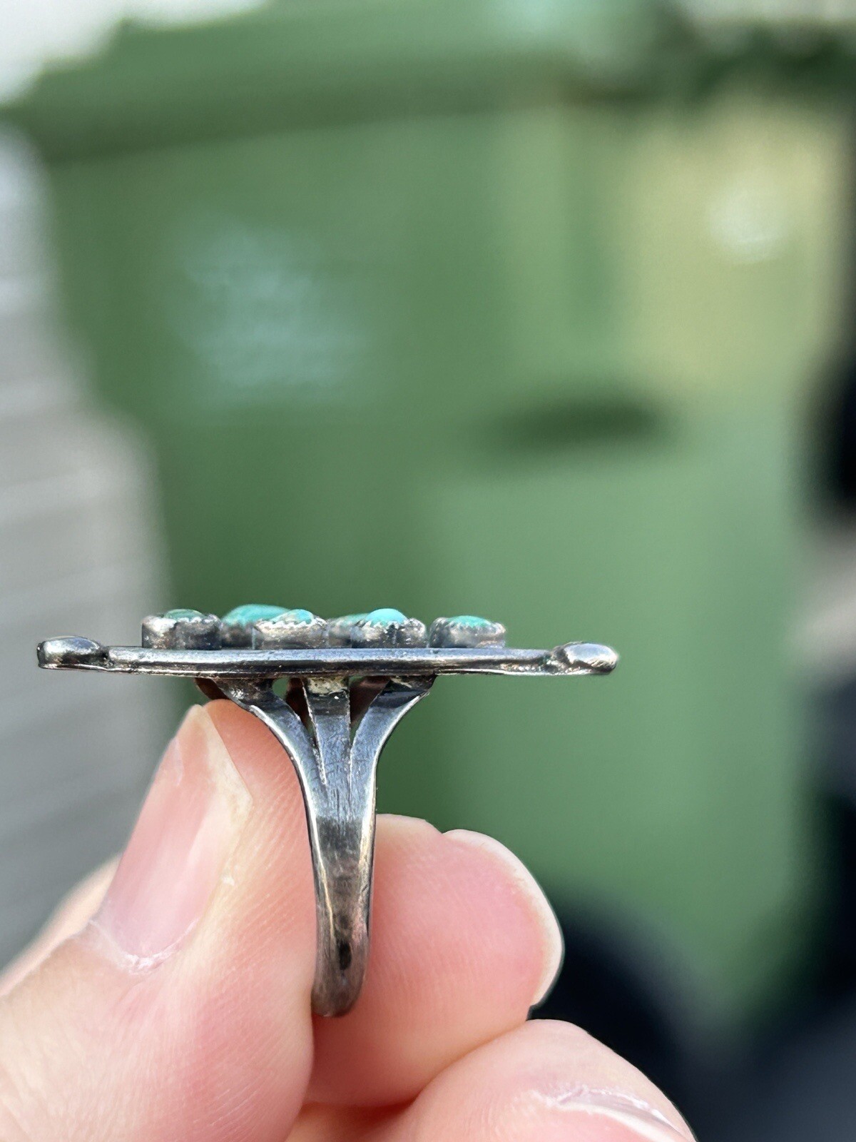 Native Sterling Silver Multi Turquoise Navette Ri… - image 21