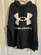 1267. Under Armour Black Sweatshirt w/Hoodie Kangaroo Pocket. Size 4XL