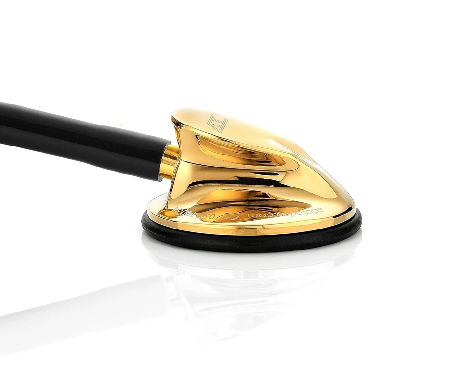 Lujoso estetoscopio cardiológico chapado en oro titanio de 18 quilates - acústica inigualable Foto 4 de 4