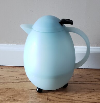 Leifheit Slany Design Seafoam Blue Thermos Carafe Insulate Jug, Black Feet