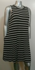 WOMEN'S TIME AND TRU CASUAL DRESS Size XL (16-18)STRIPED RAYON STRETCH POCKETS 
