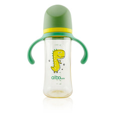 6m PPSU Baby Feeding Bottle 10oz/300ML Anti-Colic Bottles with Rotating Handle,