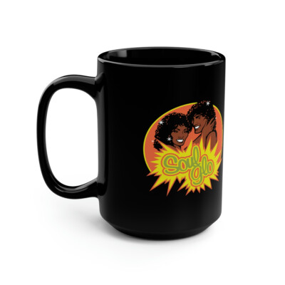 Let Your Soul Glo Vintage 15 oz Black Coffee Mug