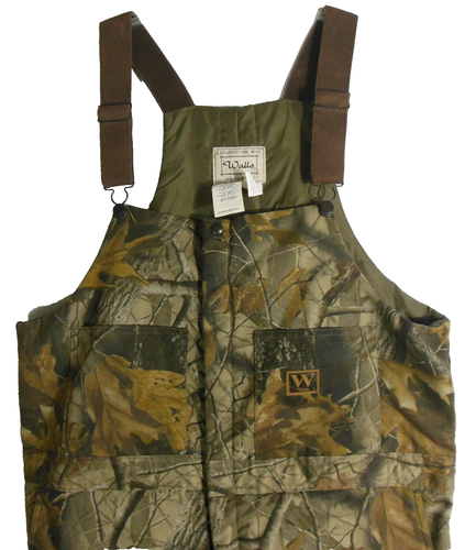 Walls Bib Overalls Insulated XL Brown Camouflage Front & Leg Zip 6 Pocket EUC - Picture 2 of 9