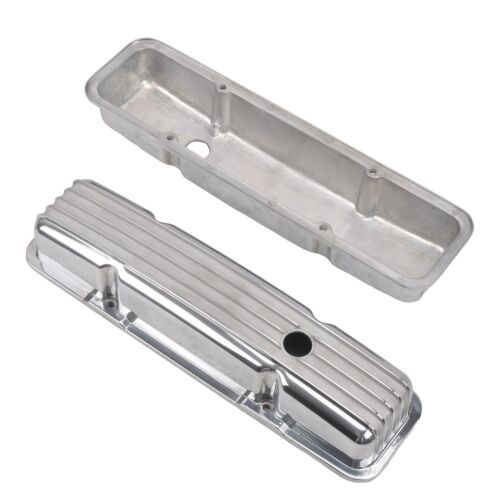 Polished Aluminum Short Valve Covers for 1958-86 SBC Chevy 283 305 327 350 400 - Bild 5 von 7