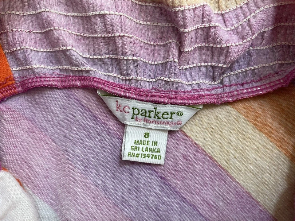 KC Parker Hartstrings Kids Girls Colorful Striped Polyester Halter Dress Multi 8 - Image 2 of 4