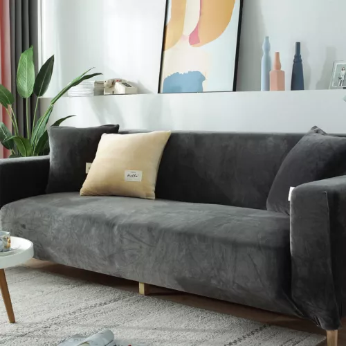 1/2/3/4 Sitzer Samt Sofa Bezug L-Form Stretch Sofa Schutz für Wohnzimmer - Bild 19 von 57