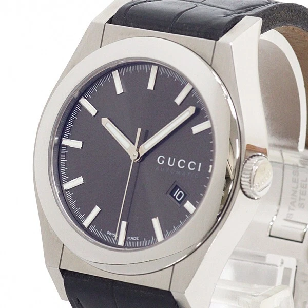 Gucci 115XL Pantheon Automático YA115203 44mm Negro Fecha Reloj Hombre