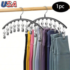 Hangers with Clips Space Saving Pants Closet Organizer Hanging Legging for Home