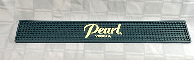 Pearl Vodka Rubber Bar Mat, Drink Rail Spill 23 3/8'' x 3 3/8'' Great Condition