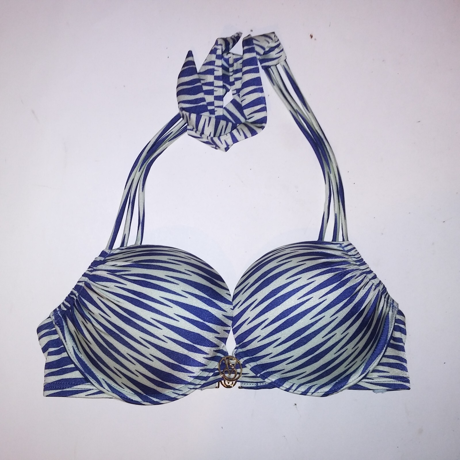 Victoria Secret Swim Bikini Top 32C Bombshell Push Up Adds 2 Cups Sizes Blue Geo eBay