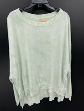 Found LA Sweatshirt Womens Large Green Tie Dye Pullover Soft Hi Low Hem
